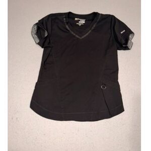 Grey's Anatomy by Barco Impact M Black & Grey Scrub Top Dentist Nurse Doctor Vet